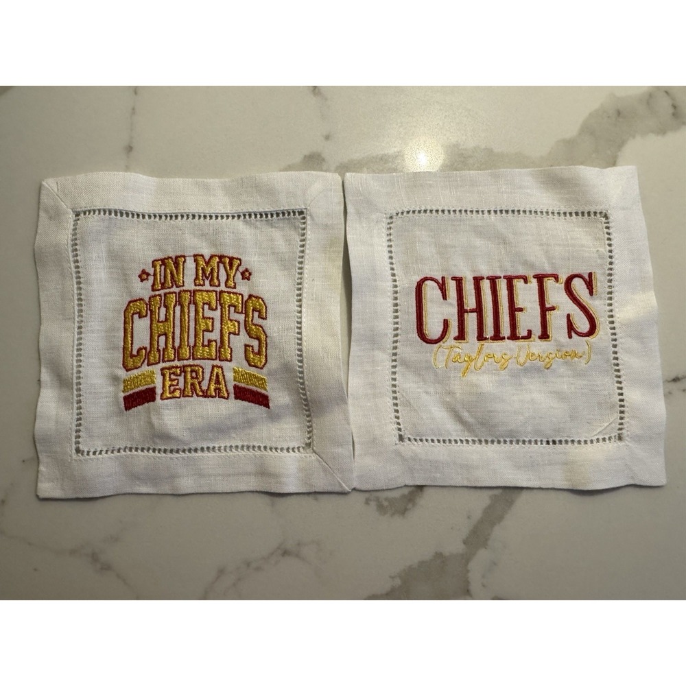 Taylor Swift Travis Kelce Engagement Cocktail Napkins Chiefs Football Tailgate